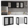 Image de Armoire en verre suspendue Noir 80x31x60 cm Bois d ingénierie