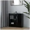 Image de Armoire à vitrine noir 82,5x30,5x80 cm Bois d ingénierie