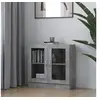 Image de Armoire à vitrine Gris béton 82,5x30,5x80 cm Bois d ingénierie