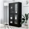 Image de Armoire à vitrine Noir 82,5x30,5x150 cm Bois d ingénierie