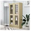 Image de Armoire à vitrine Chêne sonoma 82,5x30,5x150 cm Bois ingénierie