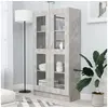 Image de Armoire à vitrine Gris béton 82,5x30,5x150 cm Bois d ingénierie