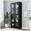 Image de Armoire à vitrine Noir 82,5x30,5x185,5 cm Bois d'ingénierie