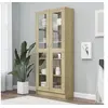 Image de Armoire vitrine Chêne sonoma 82,5x30,5x185,5 cm Bois ingénierie