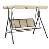 Image de Balancelle de jardin - - Anthracite et sable - Acier - 3 personnes - Auvent en polyester