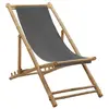 Image de Chaise de terrasse Bambou et toile Gris foncé