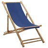 Image de Chaise de terrasse Bambou et toile Bleu marine