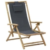 Image de Chaise interieur pliable en bambou H. 71 cm gris