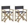 Image de Chaises pliables de directeur lot de 2 Gris foncé Bambou tissu