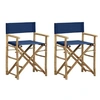 Image de Chaises pliables de directeur lot de 2 Bleu Bambou et tissu