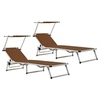 Image de Chaises longues pliables et toit lot de 2 Aluminium textilène312461