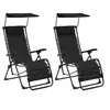 Image de Chaises pliables de terrasse lot de 2 Textilène Noir