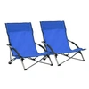 Image de Chaises de plage pliables lot de 2 Bleu Tissu