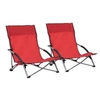Image de Chaises de plage pliables lot de 2 Rouge Tissu