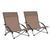 Image de Chaises de plage pliables lot de 2 Taupe Tissu