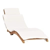 Image de Chaise longue pliable avec coussin blanc crème Bois de teck310667