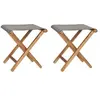 Image de Lot de 2 chaise exterieur pliable en teck H. 46 cm gris
