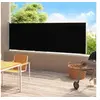 Image de Auvent latéral rétractable de patio 180x500 cm Noir