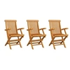 Image de Chaises de jardin lot de 3 Bois de teck massif