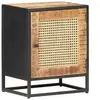 Image de Table de chevet 40x30x50 cm Bois de manguier et canne naturelle