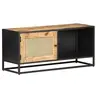 Image de Meuble TV 90x30x40 cm Bois de manguier brut et canne naturelle