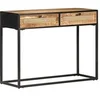 Image de Table console 100x35x75 cm bois de manguier et canne naturelle