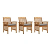 Image de Lot de 3 chaise H. 90 cm non pliable en acacia exterieur bois