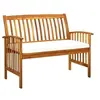 Image de Banc de jardin avec coussins 119 cm Bois solide d'acacia 312132