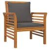 Image de Chaises de canapé coussins gris foncé 2pcs Bois d'acacia massif