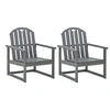 Image de Lot de 2 chaise exterieur non pliable H. 79 cm en acacia gris