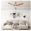 Image de Ventilateur de plafond avec lampe et télécommande - - 108cm - Marron - LED