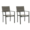 Image de Lot de 2 chaise H. 90 cm empilable non pliable en acier exterieur gris