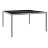 Image de Table de jardin 130x130x72 cm Gris Acier et verre