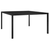 Image de Table de jardin 130x130x72 cm Noir Acier et verre