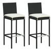 Image de Tabourets de bar de jardin et coussins lot de 2 résine tressée