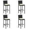 Image de Tabourets de bar de jardin et coussins lot de 4 résine tressée313437