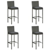 Image de Tabourets de bar de jardin et coussins lot de 4 résine tressée313438
