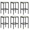 Image de Tabourets de bar avec coussins lot de 6 noir résine tressée313449