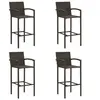 Image de Tabourets de bar lot de 4 marron résine tressée