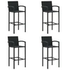 Image de Tabourets de bar lot de 4 noir résine tressée