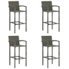 Image de Tabourets de bar lot de 4 gris résine tressée