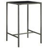 Image de Table de bar de jardin Gris 70x70x110cm Résine tressée et verre
