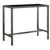Image de Table bar de jardin Gris 130x60x110 cm Résine tressée et verre