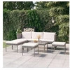 Image de Salon de jardin 6 pcs avec coussins Résine tressée Gris