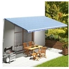 Image de Tissu de remplacement pour auvent Bleu et blanc 6x3,5 m