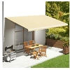 Image de Tissu de remplacement pour auvent Jaune et blanc 6x3,5 m