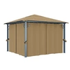 Image de Prieel met gordijn 300x300 cm aluminium taupe313893
