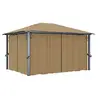 Image de Prieel met gordijn 400x300 cm aluminium taupe313894