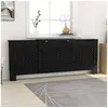 Image de Cache-radiateur MDF Noir 205 cm 325556