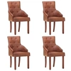 Image de Lot de 4 chaise interieur non pliable H. 95 cm en bois massif marron